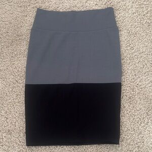LuLaRoe Two-Tone Gray and Black Pencil Skirt